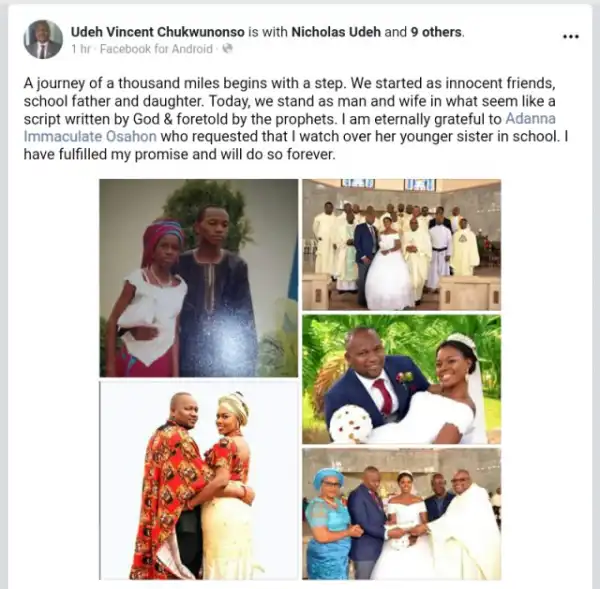 School Father Marries His School Daughter Years After They Met In Secondary (Photos)